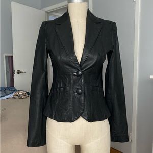 H&M Leather blazer in size 4 black
